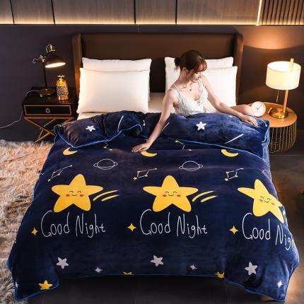 91家纺网 家纺一手货源 找家纺 雨洋2025新款加厚保暖牛奶绒金貂婴儿绒单被套 满天星