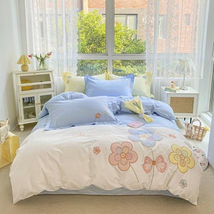 91家纺网 家纺一手货源 找家纺 （总）苏美 2022新款全棉刺绣工艺款四件套