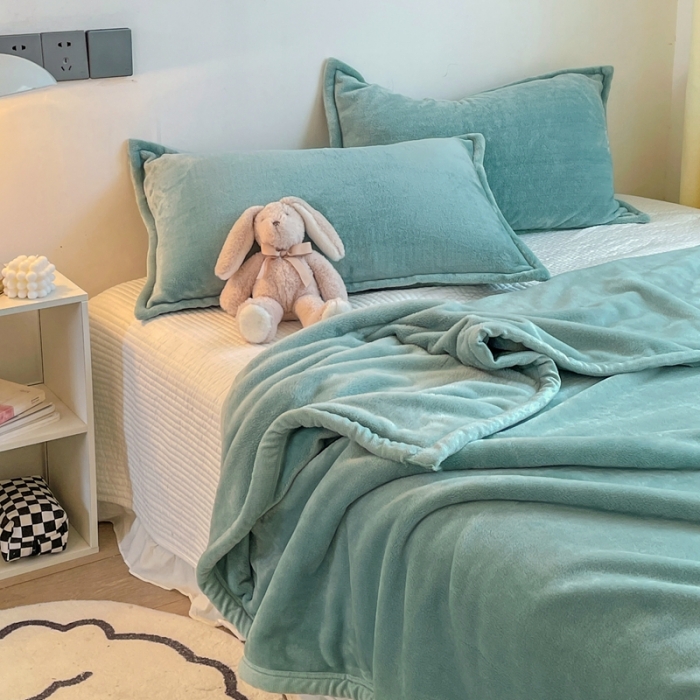 91家纺网 家纺一手货源 找家纺 （总）雅萱家纺 2022新款纯色牛奶绒多功能毛毯