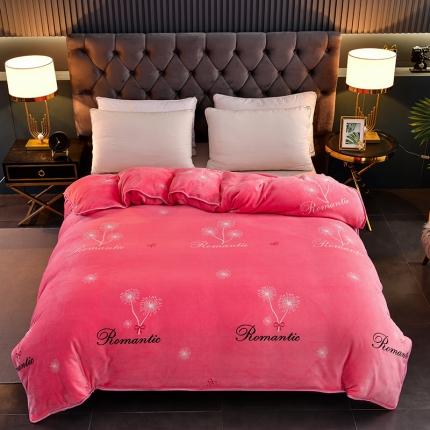 91家纺网 家纺一手货源 找家纺 雨洋2025新款加厚保暖牛奶绒金貂婴儿绒单被套 蒲公英-粉