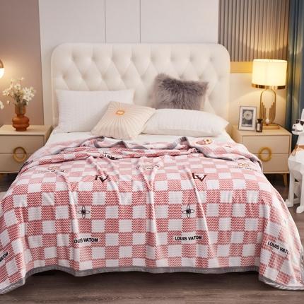 91家纺网 家纺一手货源 找家纺 坦客毯业 2025新款云貂绒盖毯 LA粉格