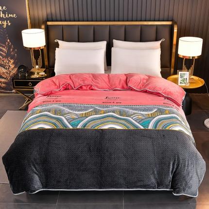 91家纺网 家纺一手货源 找家纺 雨洋2025新款加厚保暖牛奶绒金貂婴儿绒单被套 时尚之都粉