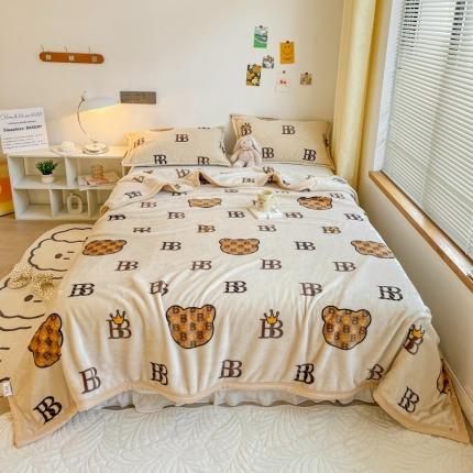 91家纺网 家纺一手货源 找家纺 （总）雅萱家纺 2022新款印花云貂绒毛毯