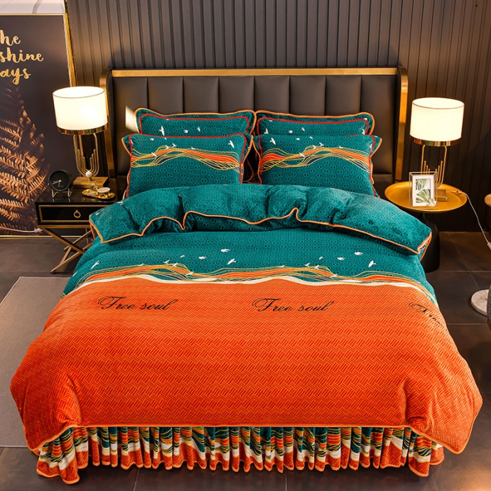 91家纺网 家纺一手货源 找家纺 雨洋2025新款加厚保暖牛奶绒金貂婴儿绒单被套 自由飞翔