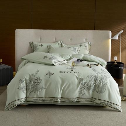 91家纺网 家纺一手货源 找家纺 （总）帅露 2022新款全棉生态磨毛四件套-蝶舞系列