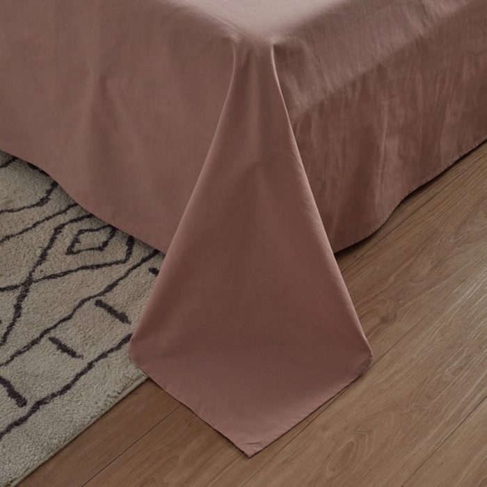 91家纺网 家纺一手货源 找家纺 AB家纺 2022新款全棉水洗棉四件套 豆沙