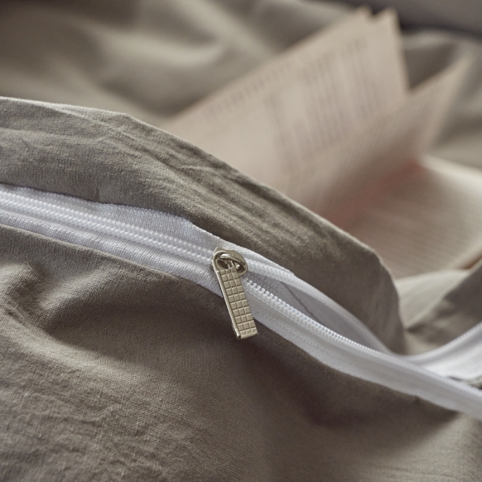 91家纺网 家纺一手货源 找家纺 AB家纺 2022新款全棉水洗棉四件套 浅灰