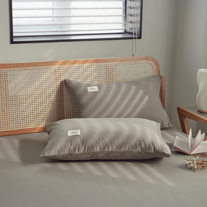 91家纺网 家纺一手货源 找家纺 AB家纺 2022新款全棉水洗棉四件套 浅灰