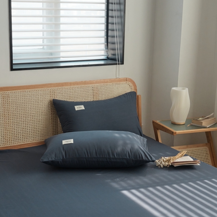 91家纺网 家纺一手货源 找家纺 AB家纺 2022新款全棉水洗棉四件套 绅士灰