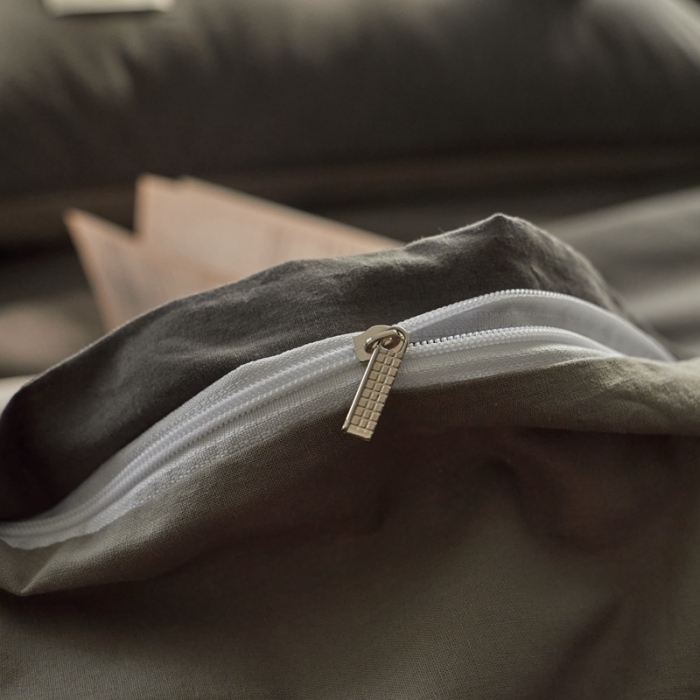 91家纺网 家纺一手货源 找家纺 AB家纺 2022新款全棉水洗棉四件套 深灰浅灰