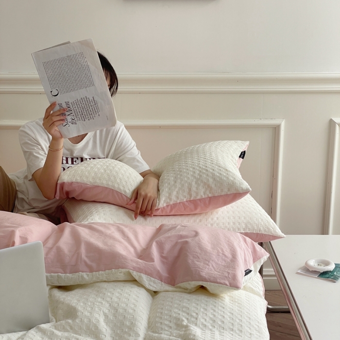 91家纺网 家纺一手货源 找家纺 （总）梦享生活家居 2022新款华夫格四件套