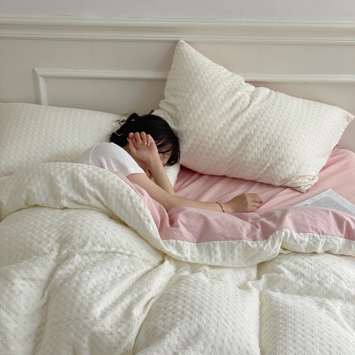 91家纺网 家纺一手货源 找家纺 （总）梦享生活家居 2022新款华夫格四件套