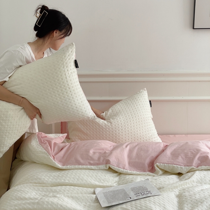 91家纺网 家纺一手货源 找家纺 （总）梦享生活家居 2022新款华夫格四件套