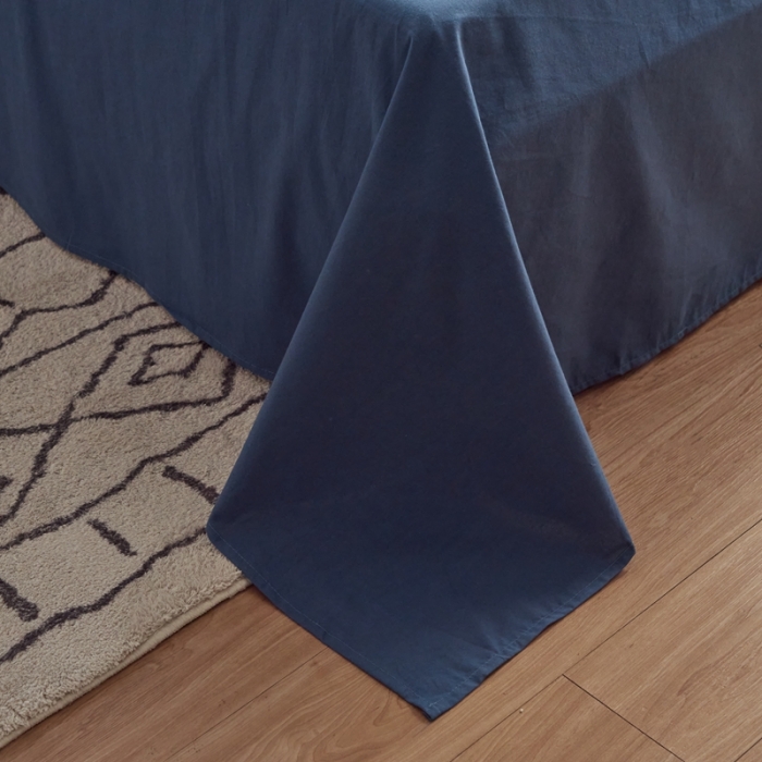 91家纺网 家纺一手货源 找家纺 AB家纺 2022新款全棉水洗棉四件套 蔚蓝