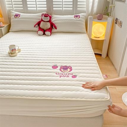 鑫钰 2023新款迪士尼全棉色织刺绣床笠 草莓熊