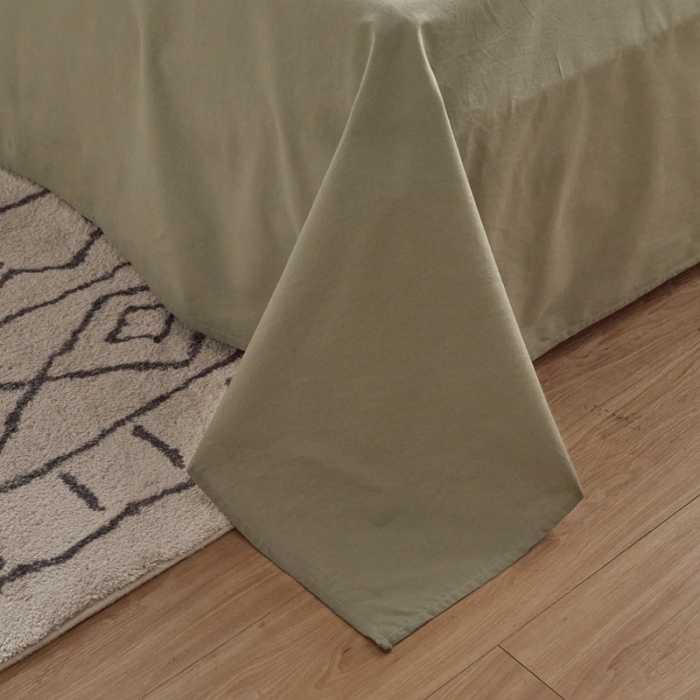 91家纺网 家纺一手货源 找家纺 AB家纺 2022新款全棉水洗棉四件套 荧光绿-深绿