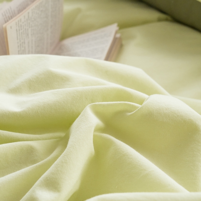 91家纺网 家纺一手货源 找家纺 AB家纺 2022新款全棉水洗棉四件套 荧光绿-深绿