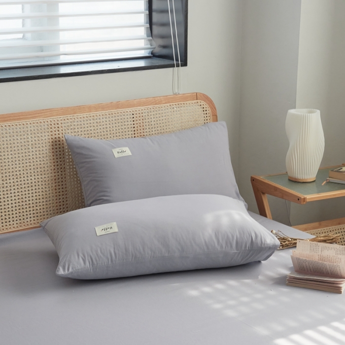 91家纺网 家纺一手货源 找家纺 AB家纺 2022新款全棉水洗棉四件套 紫灰