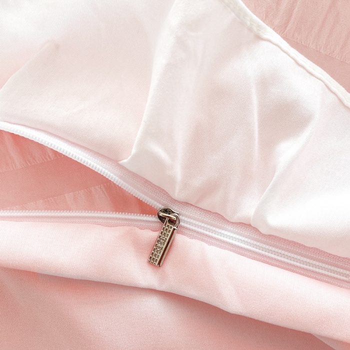 91家纺网 家纺一手货源 找家纺 慕澄家纺 2022新款韩版泡泡纱花边四件套（手机实拍） 公主粉