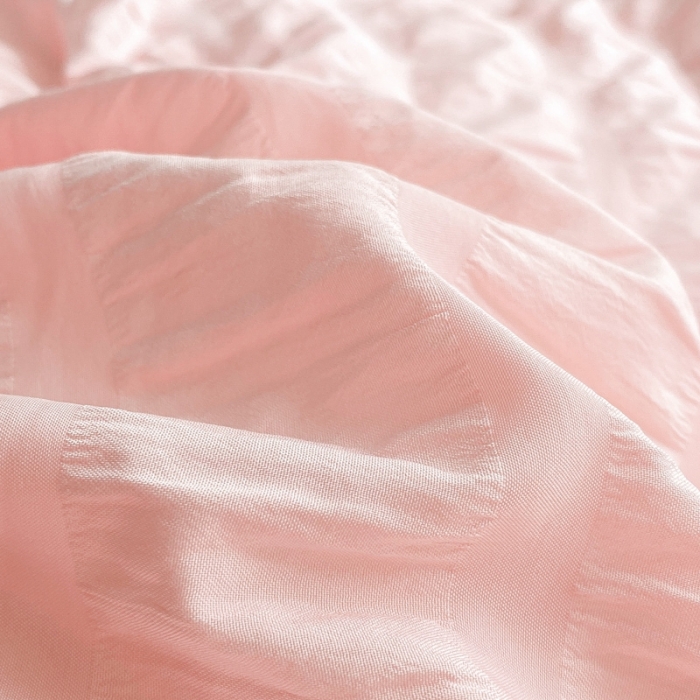 91家纺网 家纺一手货源 找家纺 慕澄家纺 2022新款韩版泡泡纱花边四件套（手机实拍） 公主粉