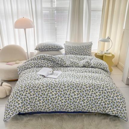 91家纺网 家纺一手货源 找家纺 珺柔 2022新款13070全棉印花四件套嵌绳款 向阳花