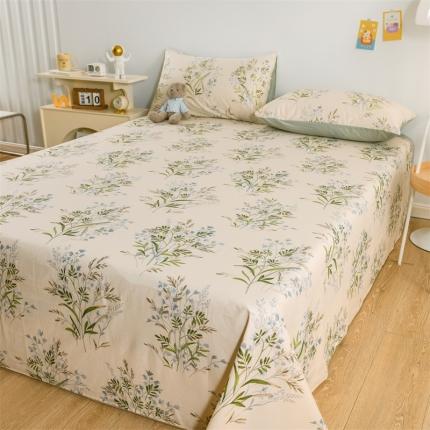 91家纺网 家纺一手货源 找家纺 名兮家居 2022新款全棉印花单件床单及三件套 幽幽仙草