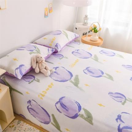 名兮家居 2022新款全棉印花单件床单及三件套 郁金香