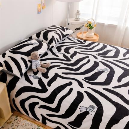 名兮家居 2022新款全棉印花单件床单及三件套 小斑马