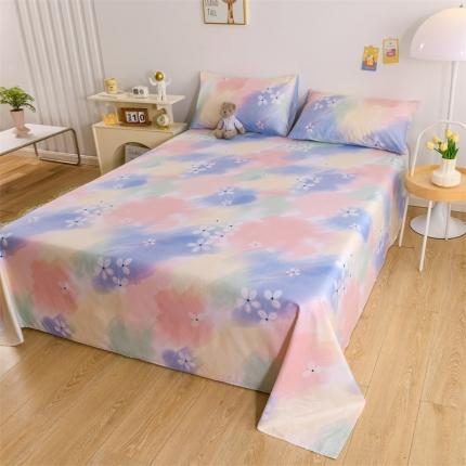 91家纺网 家纺一手货源 找家纺 名兮家居 2022新款全棉印花单件床单及三件套 邂逅彩虹