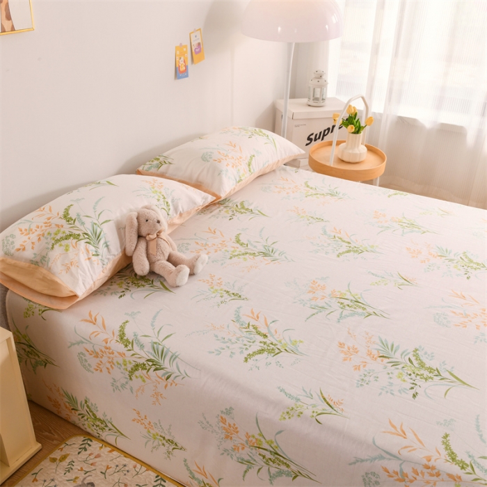 91家纺网 家纺一手货源 找家纺 名兮家居 2022新款全棉印花单件床单及三件套 爱莲娜