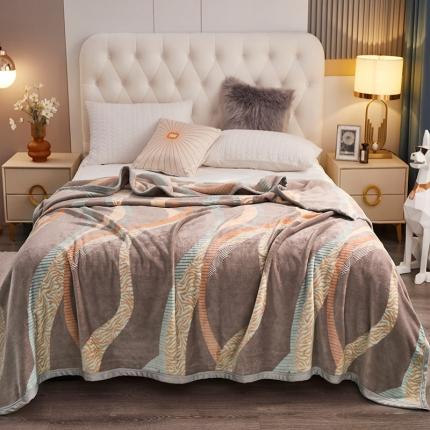 91家纺网 家纺一手货源 找家纺 坦客毯业 2025年新款印花云貂绒毛毯沙发盖毯午睡毯子 纽约灰