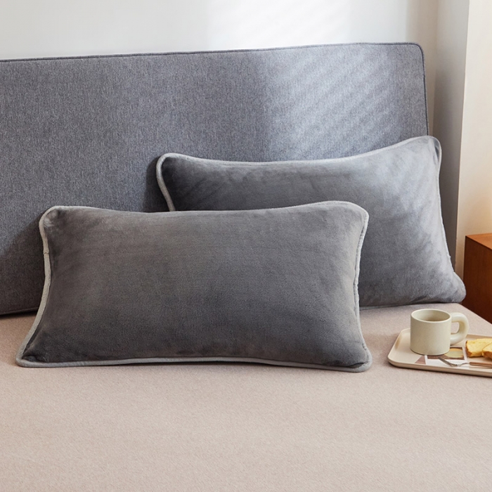 91家纺网 家纺一手货源 找家纺 丝幔 2025新款日式牛奶绒多功能毛毯三件套 太空灰