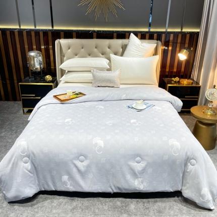 91家纺网 家纺一手货源 找家纺 青螺 被芯全功能纤维专家--立体生姜暖绒大豆被-银杏传情-灰