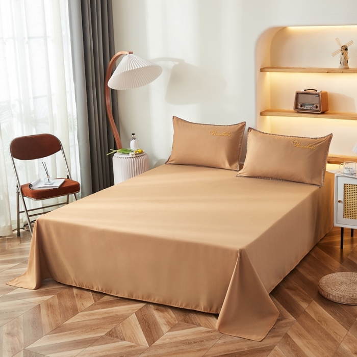 91家纺网 家纺一手货源 找家纺 啊雅家居 2025新款A类水洗棉贝壳边毛巾绣四件套 时尚咖