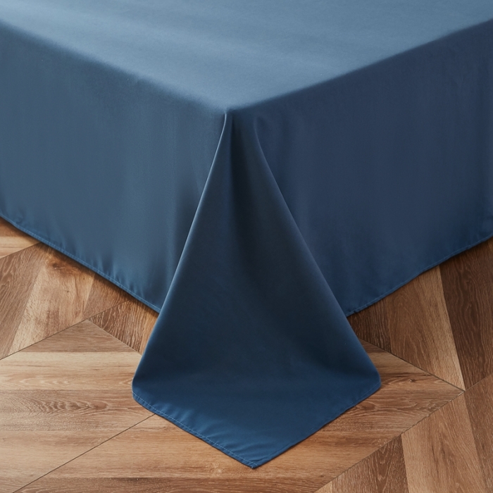 91家纺网 家纺一手货源 找家纺 啊雅家居 2025新款A类水洗棉贝壳边毛巾绣四件套 时尚蓝