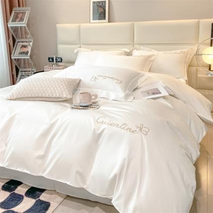 91家纺网 家纺一手货源 找家纺 （总）DC 2024新60支长绒棉刺绣四件套全棉-初恋