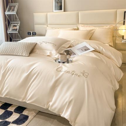 91家纺网 家纺一手货源 找家纺 （总）DC 2024新60支长绒棉刺绣四件套全棉-初恋