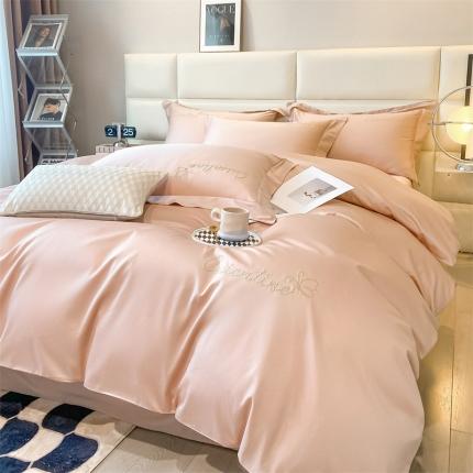 91家纺网 家纺一手货源 找家纺 （总）DC 2024新60支长绒棉刺绣四件套全棉-初恋