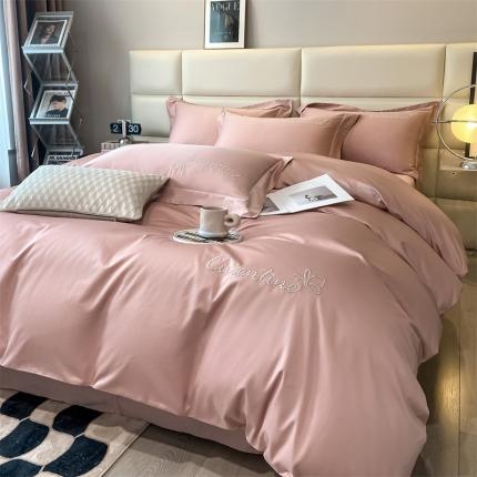 91家纺网 家纺一手货源 找家纺 （总）DC 2024新60支长绒棉刺绣四件套全棉-初恋