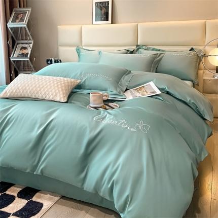 91家纺网 家纺一手货源 找家纺 （总）DC 2024新60支长绒棉刺绣四件套全棉-初恋