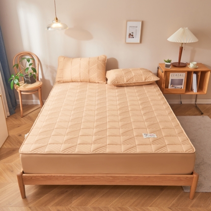 91家纺网 家纺一手货源 找家纺 （总）卡伦 2025新款原棉大豆纤维夹棉床笠大豆床笠