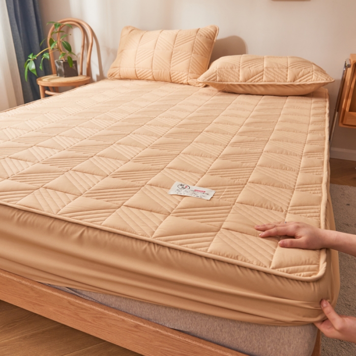 91家纺网 家纺一手货源 找家纺 （总）卡伦 2025新款原棉大豆纤维夹棉床笠大豆床笠