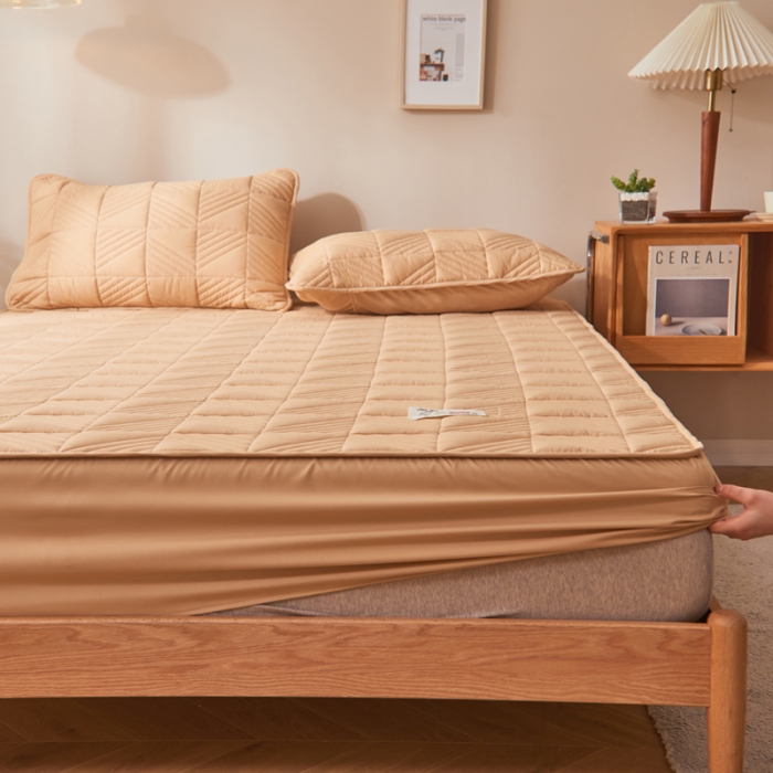 91家纺网 家纺一手货源 找家纺 （总）卡伦 2025新款原棉大豆纤维夹棉床笠大豆床笠