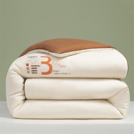 91家纺网 家纺一手货源 找家纺 春秋被被芯舒适蛋白大豆纤维被双拼3AG1 月光白+巧克力色