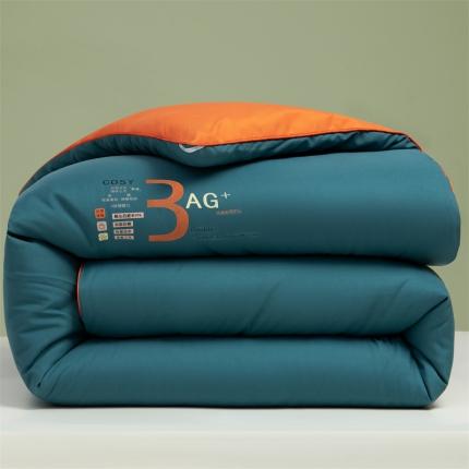 91家纺网 家纺一手货源 找家纺 春秋被被芯舒适蛋白大豆纤维被双拼3AG1 中国蓝+爱马橙