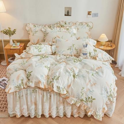 （总）宜凡 2023新款全棉印花单层裙边系列-床裙四件套