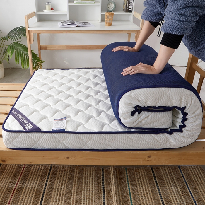 91家纺网 家纺一手货源 找家纺 欣罗兰 2022新款立体针织三明治双面床垫系列-学生款 格韵白