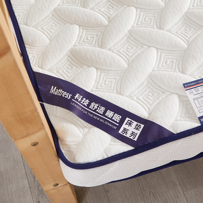 91家纺网 家纺一手货源 找家纺 欣罗兰 2022新款立体针织三明治双面床垫系列-学生款 格韵白