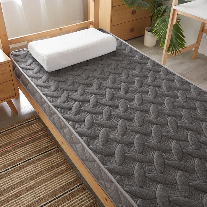 91家纺网 家纺一手货源 找家纺 欣罗兰 2022新款立体针织三明治双面床垫系列-学生款 格韵灰