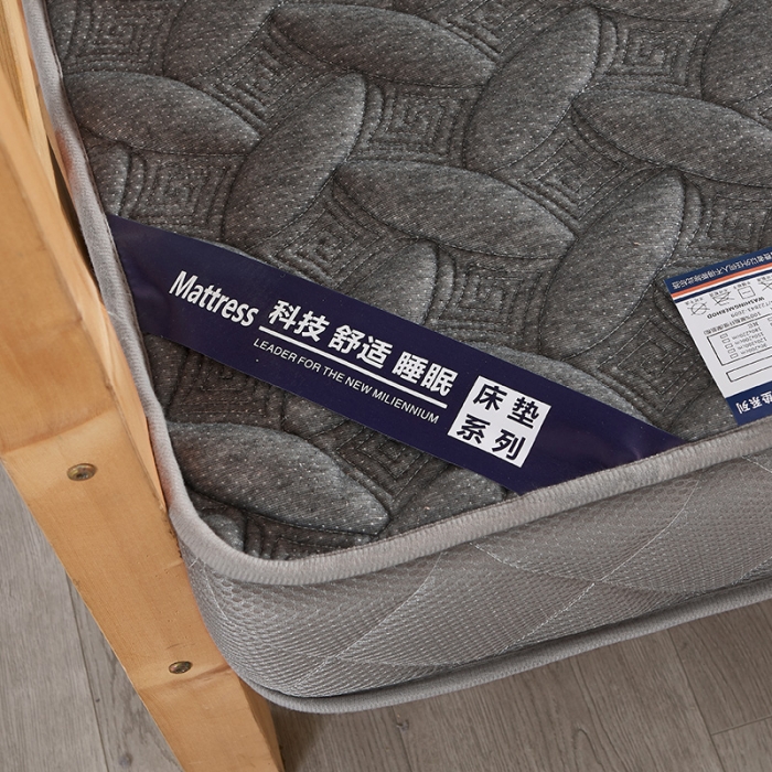 91家纺网 家纺一手货源 找家纺 欣罗兰 2022新款立体针织三明治双面床垫系列-学生款 格韵灰